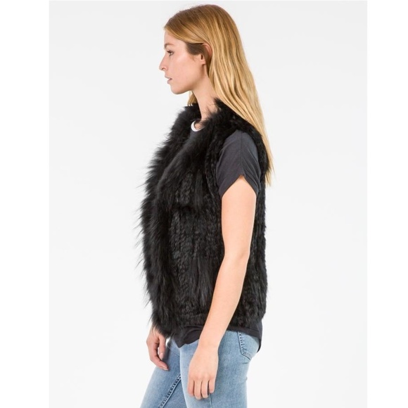 Say What ? Blue/Grey Combo Allover Faux Fur Vest - Picture 2 of 8